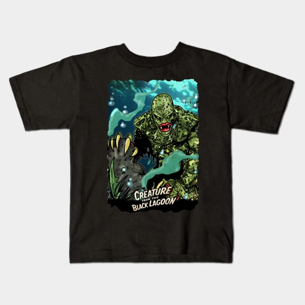 Creature from the Black Lagoon Kids T-Shirt by Trapjaw1974